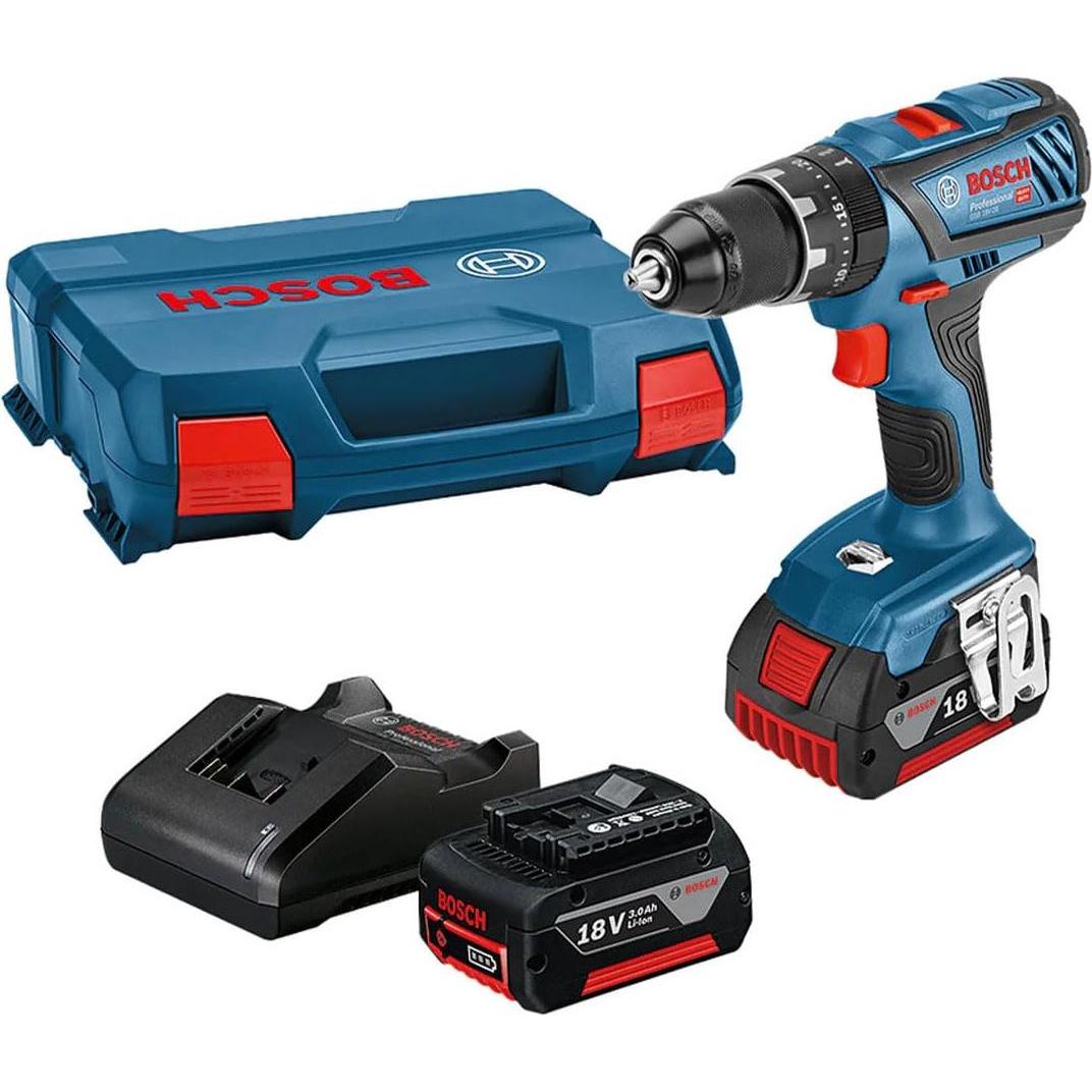 Bosch Professional, Bohrmaschine + Akkuschrauber, Prof. Set: Akku-Schlagbohrschrauber GSB 18V-45, 3x ProCORE18V 4.0Ah, L...
