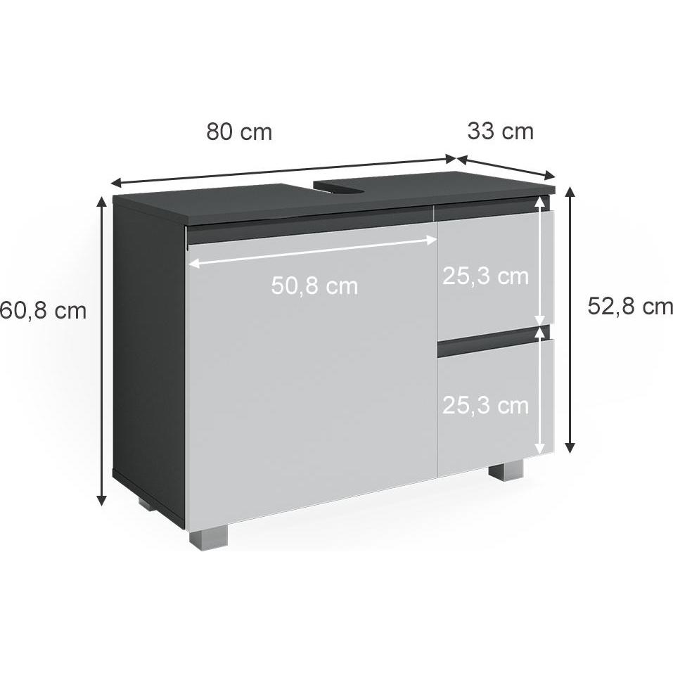 Vicco, Waschbeckenunterschrank, J-Shape