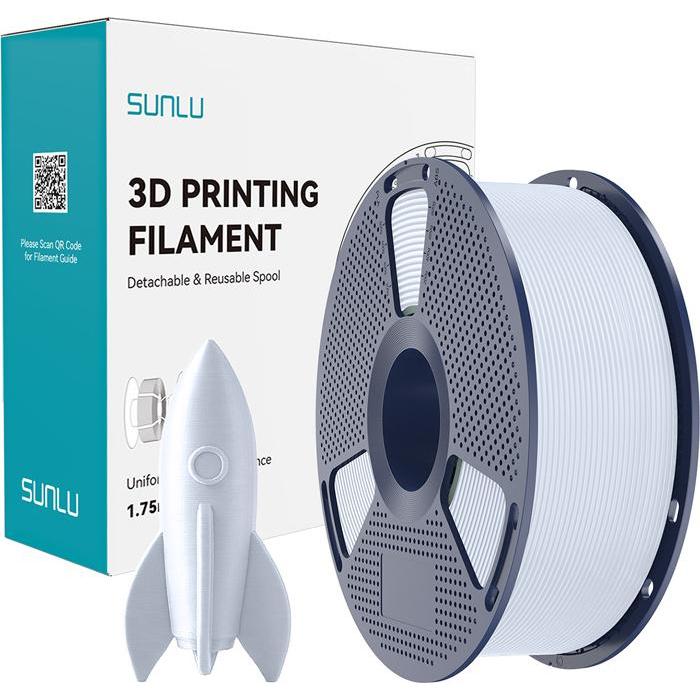 Sunlu Filament PLA High-Speed Biały, Filamenti stampa 3D, Bianco