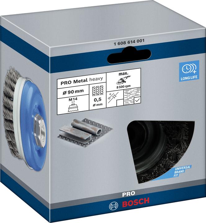 Produktbild Bosch Professional Zubehör PRO Metal heavy Topfbürste, 90 x 0,5 mm, Gewinde