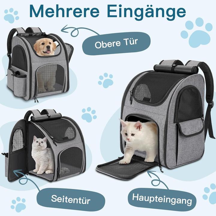 Produktbild Markenlos Haustier Rucksack mit Netzfenster (Hund, Katze, Kleintier, Atmungsaktiv, Faltbar)