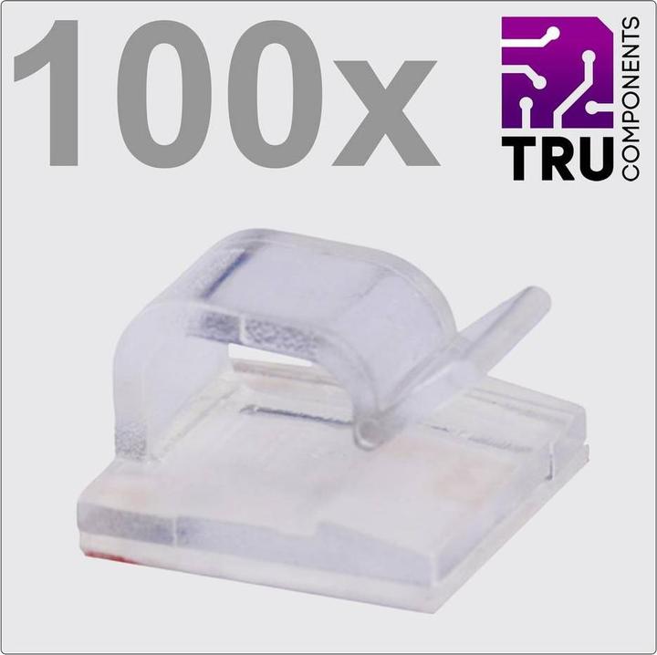 Tru Components T24CA019 Clip de câble autocollant TC-12888432 Plage de Ø de faisceau 1 b