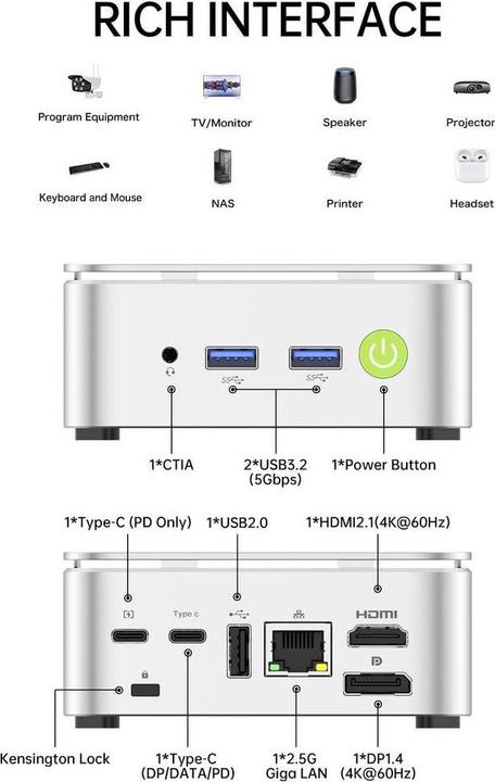 Produktbild GMKtec Mini PC, AMD Ryzen™ 5 3500U (16+256GB @DDR4, WIN 11 Pro) Mini PC (256 GB, 16 GB, AMD Ryzen 5 3500U)