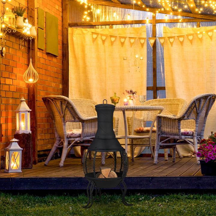 Actual product image Relaxdays Patio Log Burner With Grill