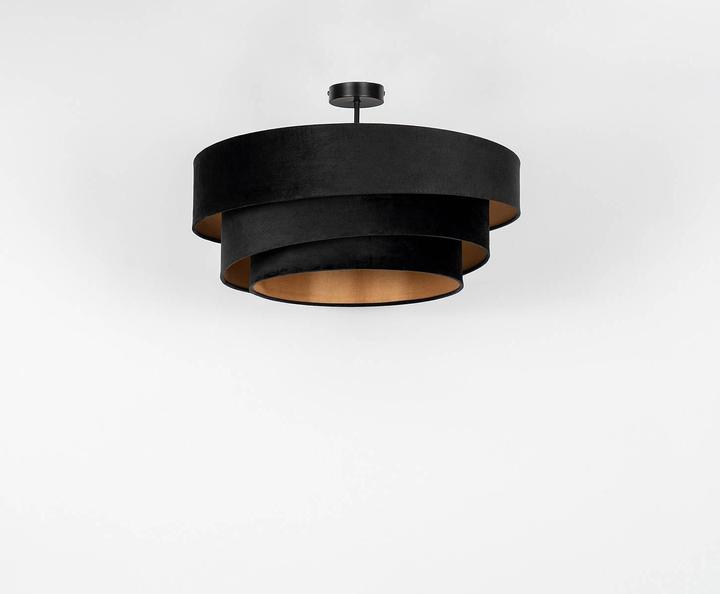 Produktbild Lindby Jusari Deckenlampe aus Textil, schwarz (E27)