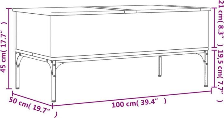 Image du produit vidaXL Couchtisch (100 x 50 x 45 cm)