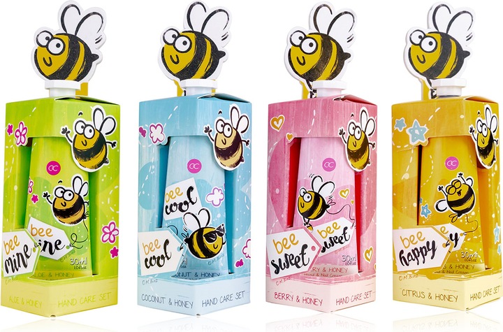 Actual product image Accentra Hand care set BEE HAPPY in gift box, incl. 30ml hand & nail cream, nail file, 4 motifs/fragrances so