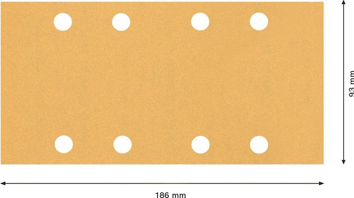 Actual product image Bosch Professional Zubehör EXPERT C470 Sandpaper with 8 holes for orbital sanders, 93 x 186 mm, G 100, 50 pcs. (100)