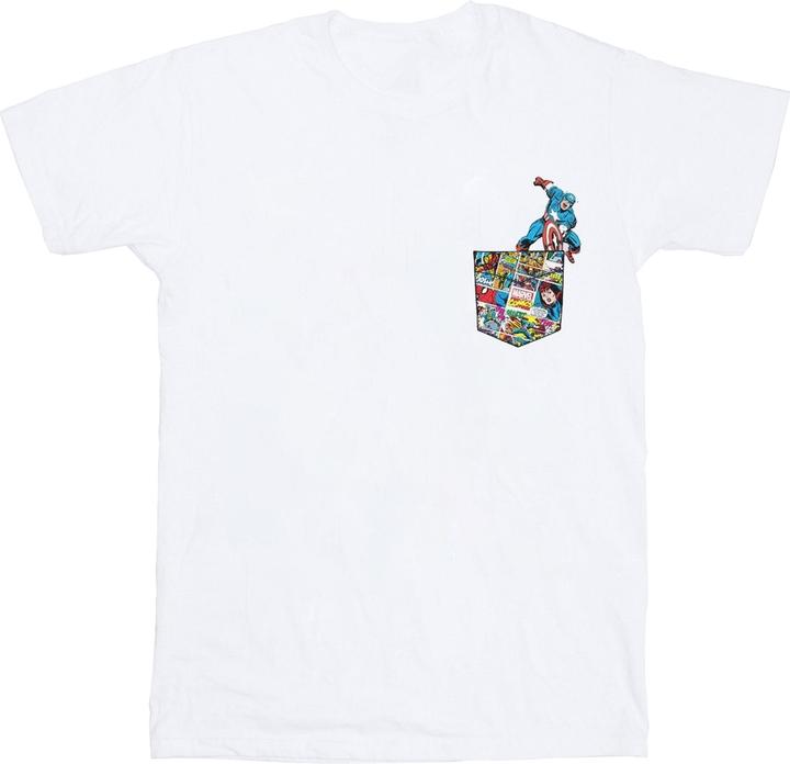 Actual product image Mens Captain America Faux Pocket T-Shirt (XL)