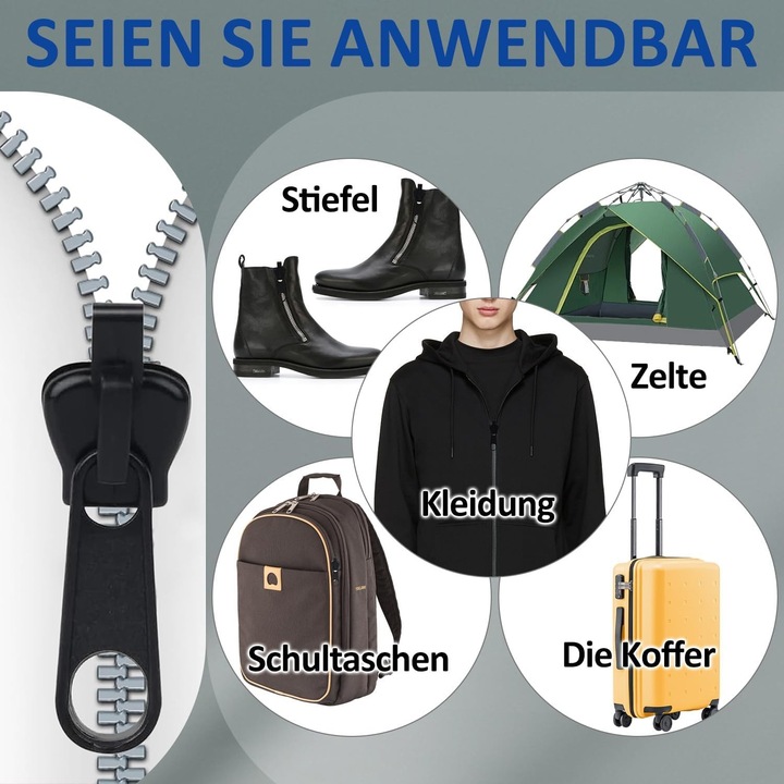 Produktbild Cbx 6 Stück Ersatz-Reissverschlussschieber, Reissverschluss Ersatz Zipper