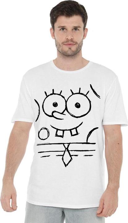 Actual product image Spongebob Squarepants Mens Sketch Smile T-Shirt (4XL)