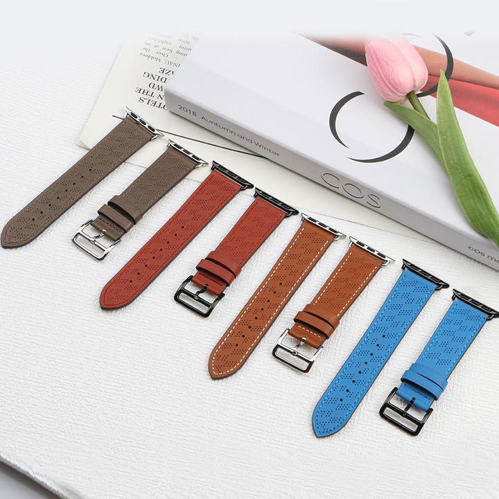 Produktbild Hurtel Armband Leder Lederarmband für Apple Watch Ultra, SE, 8, 7, 6, 5, 4, 3, 2, 1 (49, 45, 44, 42 mm) Arm (45 mm, 44 mm, 42 mm, 49 mm, Echtes Leder)