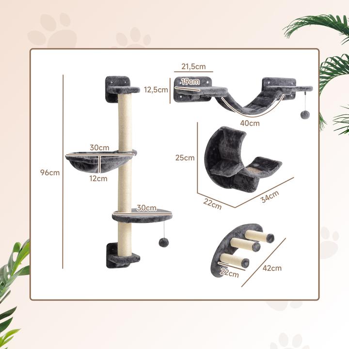 Produktbild PawHut Kletterwand (Dunkelgrau)