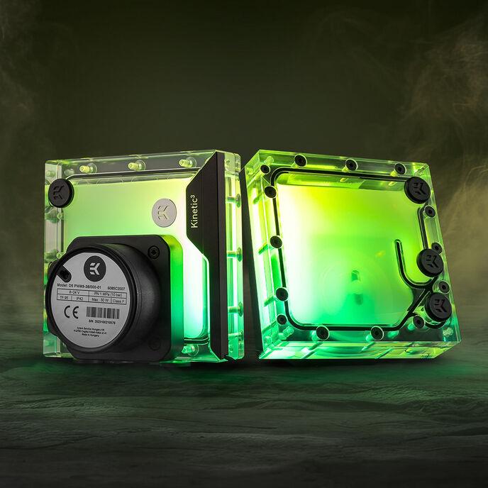 Actual product image EKWB EK-Quantum Kinetic3 FLT D5 PWM reservoir and pump combination - 120mm, D-RGB