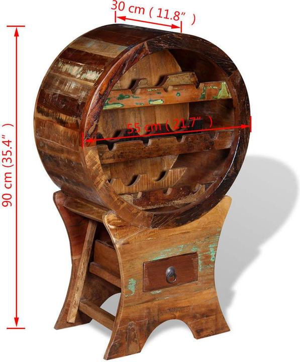 Actual product image vidaXL Weinregal (10 bottles, 30 x 55 x 90 cm)