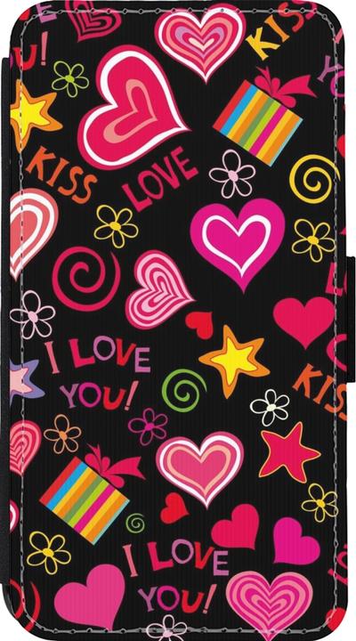 Actual product image PhoneLook Coque Wallet noir Valentine 2023 love symbols (Apple iPhone 13 mini)