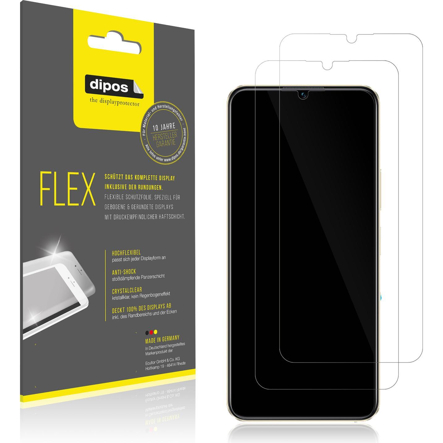 Dipos Displayschutzfolie Full-Cover 3D (1 Stück, Vivo Y16), Smartphone Schutzfolie, Transparent