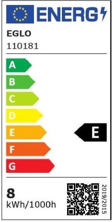 Label énergétique EGLO 110181 (E27, 806 lm, 40x)