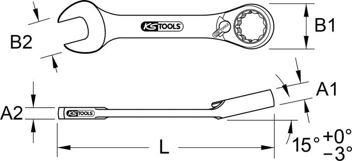 Produktbild KS Tools GEARplus Ratschenringmaulschlüssel kurz (12 mm)