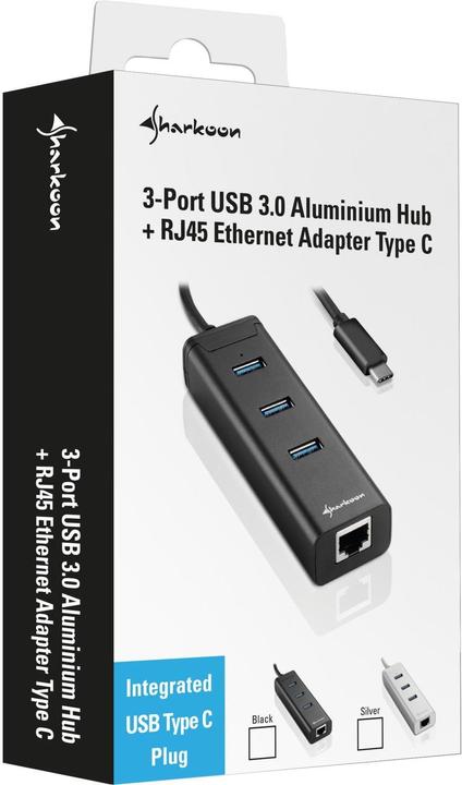 Produktbild Sharkoon 3-Port Hub (USB-A, 1 Ports)