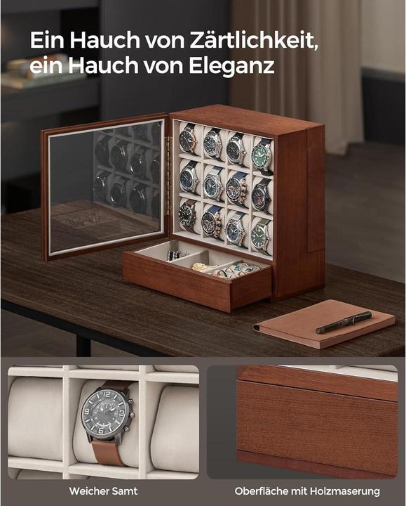 Immagine prodotto Songmics Uhrenbox, 12 Fächer