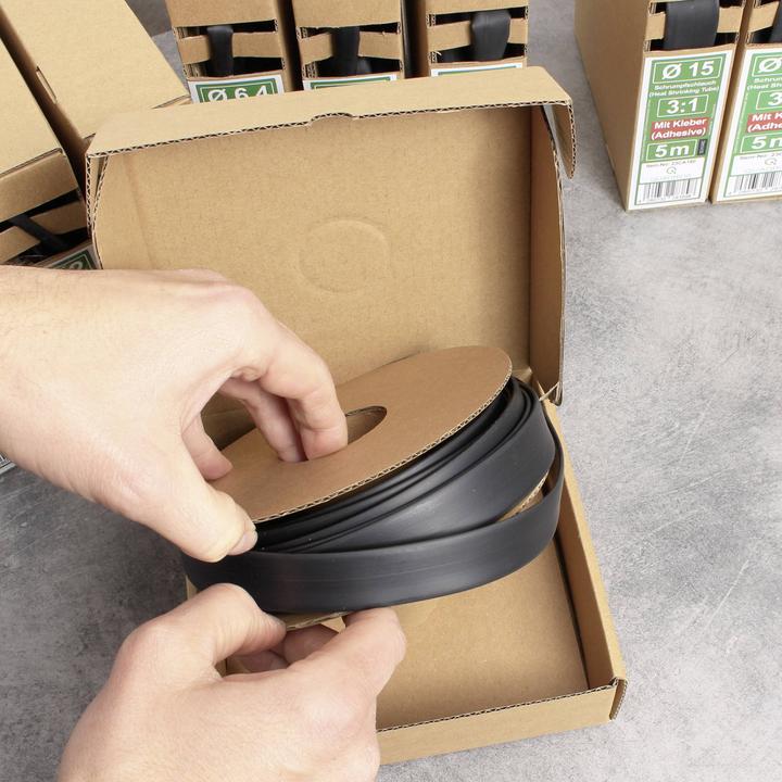 Actual product image Quadrios 23CA174 Heat shrink tubing with adhesive black Shrink ratio:3:1 10 m (10x)