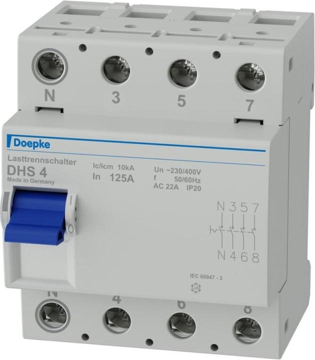 Produktbild Doepke DOEP DHS4-125 Hauptschalter Lasttrennschalter DHS4-125, 4-pol