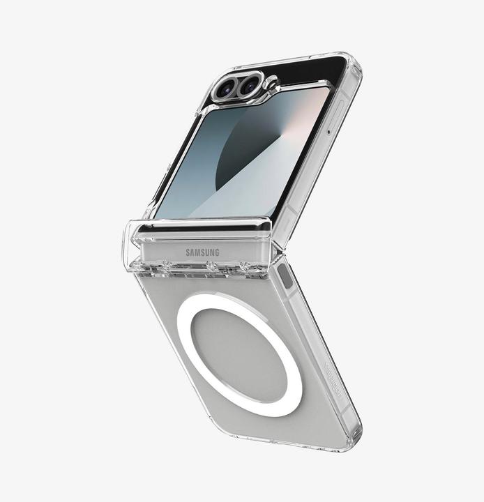 Actual product image Spigen Ultra Hybrid Pro (MagFit) Galaxy Z Flip 6 Case Clear White (Samsung Galaxy Z Flip6, Samsung Galaxy Z Flip7 FE)
