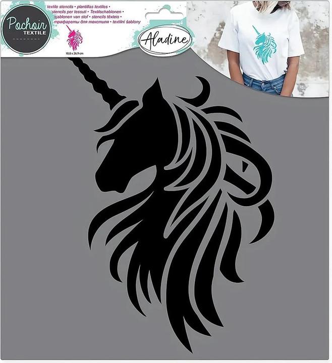 Actual product image Aladine Textilschablone Einhorn