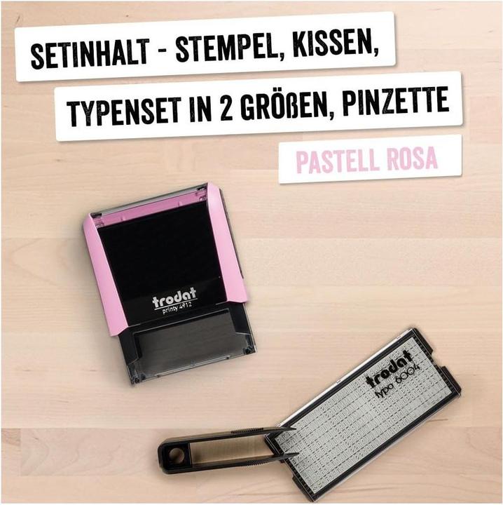 Actual product image Trodat Typomatic Printy 4.0 Pastel Edition, self-inking stamp for self-setting