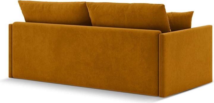 Actual product image Cosmopolitan Design Velvet Sofa With Bed Function, "Shannon", 3 Seats, Yellow, 209x94x87 Made in Europe (3-seater)