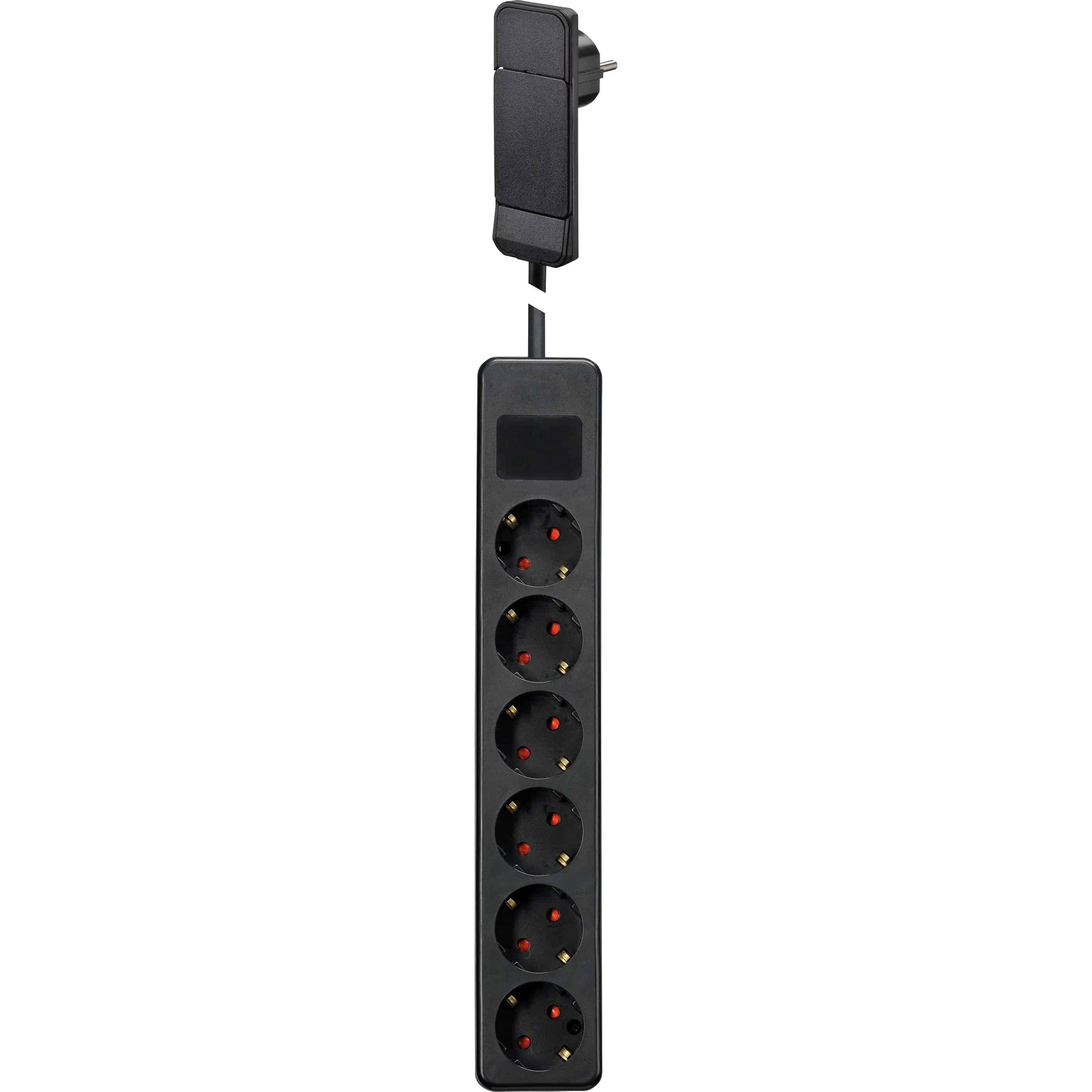 Gebro, Steckdosenleiste, Steckdosenleiste 104715, 6-fach, mit Flachstecker SmartPlug, schwarz (6 x)