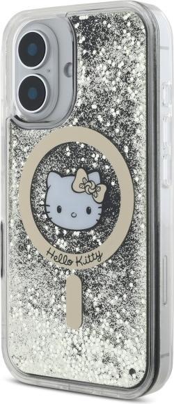 Actual product image Hello Kitty HKHMP16SLGDIK iPhone 16 6.1" czarny złoty/black gold hardcase Liquid Glitter Fever MagS (Apple iPhone 16)