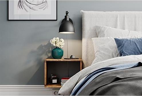 Actual product image By Rydens Bazaar mini wall lamp with plug black (E27)