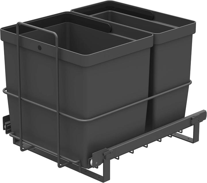 Actual product image Lanka Ja Muovi Ausziehbarer Einbau-Mülleimer mit 2 Abfalleimer (27 l)