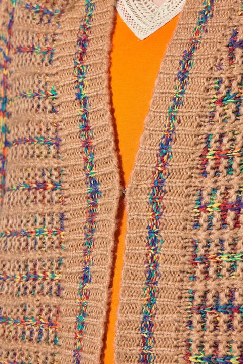 Produktbild Miamoda Long-Strickjacke, Straight Fit, Fransensaum (56)