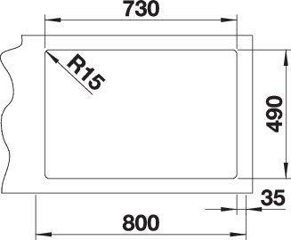 Actual product image Blanco Andano 700-IF/A (Top-mounted sink, 74 cm, 50 cm)