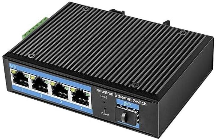 Produktbild LogiLink Industrie Gigabit Ethernet Switch, 4-Port 1000 Mbit/s + 1 Port SFP (5 Ports)