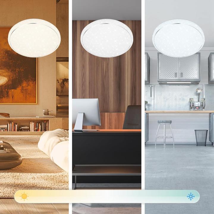 Produktbild Briloner Ultraeffiziente CCT LED Deckenleuchte mit Sternendekor, Weiss (4450 lm)