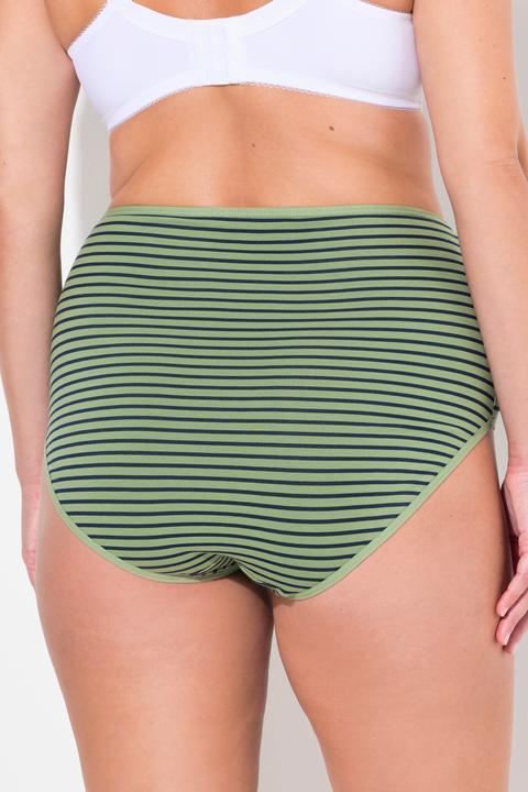 Produktbild Ulla Popken Maxislips, 5er-Pack, Ringel / einfarbig, High Waist (46, 48)