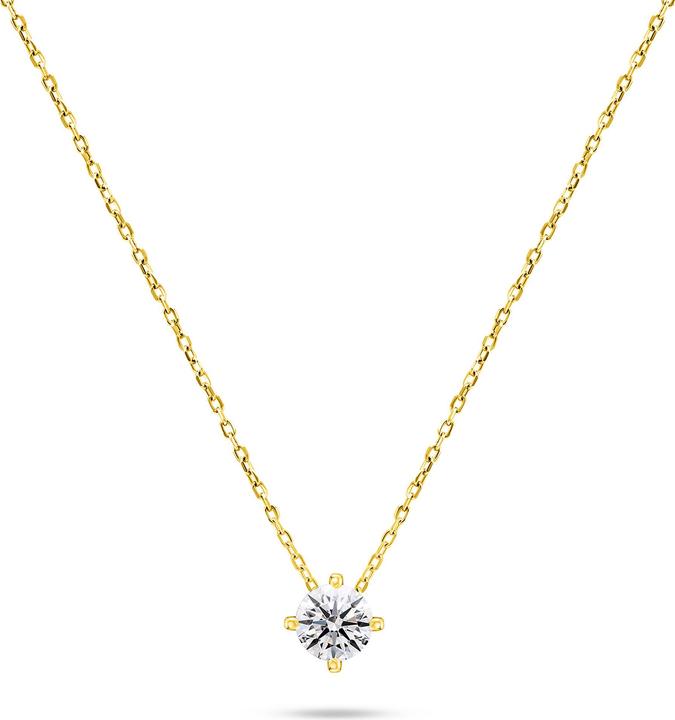 Produktbild Brilio Silver - Minimalist gold-plated necklace with zircon NCL73Y