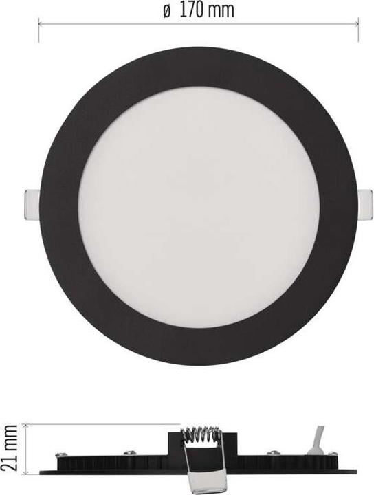 Image du produit Emos Luminaire LED encastré NEXXO, rond, noir, 12,5W, avec Change CCT (1050 lm)