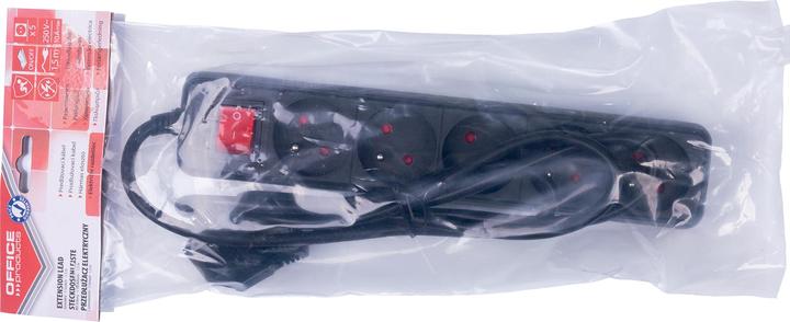 Image du produit Office Products Bâti de prises, 5 prises, 5m, interrupteur, noir (5x, 5 m)