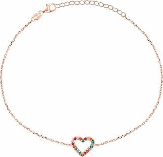 Brilio Silver - Charming gold plated heart bracelet BRC39RRBW