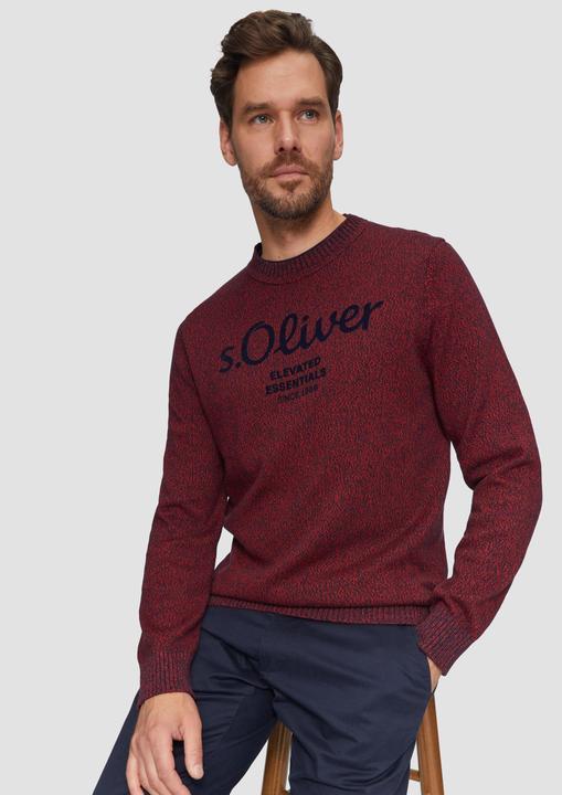 Produktbild S.Oliver Strickpullover Strickpullover mit Logo in Melange-Optik (S)