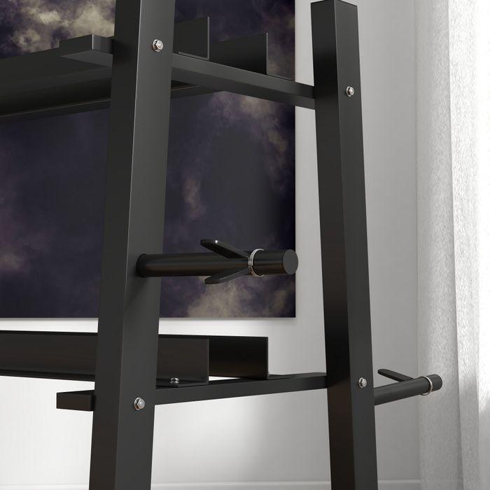 Actual product image Swisshandel24 Dumbbell rack, dumbbell rack with 3 shelves, dumbbell rack, load capacity up to 200 kg, steel, black