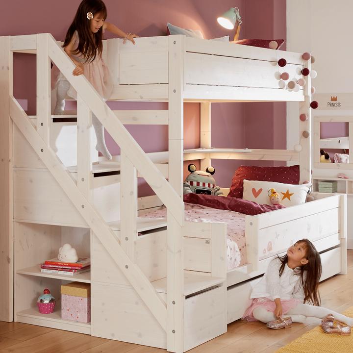 Image du produit Lifetime Kidsrooms Familiy Lit superposé avec escalier, protection contre les chutes Sommier Deluxe