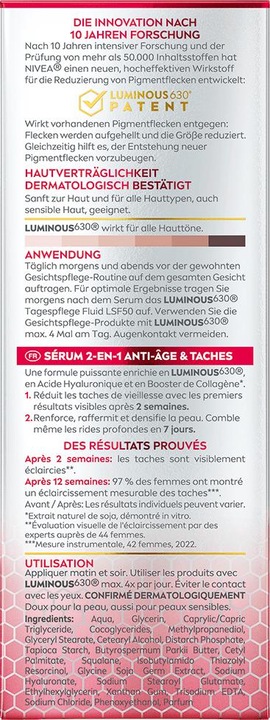 Actual product image NIVEA Cellular Luminous630 2in1 Anti-Age & Age Spot Serum (30 ml)