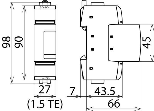 Actual product image Dehn Surge arrester type 2 DEHNguard SE 972110