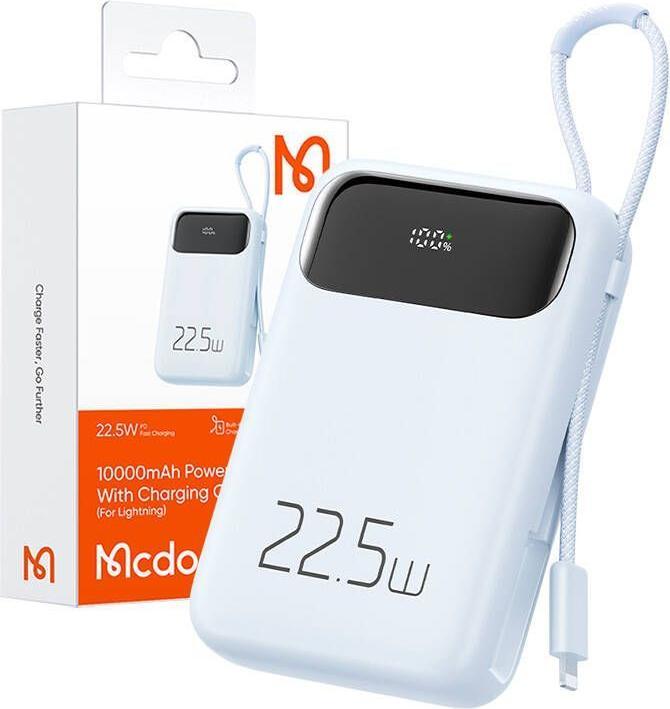 Actual product image Mcdodo Power Bank MC-3254 10000mAh, 22.5W, for Light (blue) (10000 mAh, 20 W, 37 Wh)